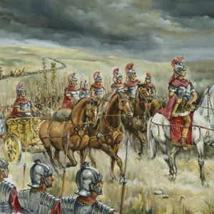 Army of the Roman Empire. Officers in the review