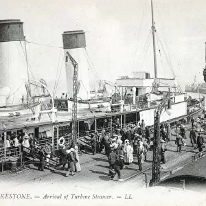 Arrival of the Turbine Steamer into port at Folkestone