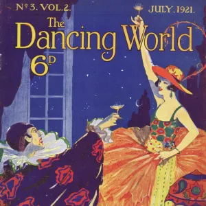 Art deco cover of The Dancing World Magazine, July 1921