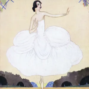 Art deco cover of The Dancing World Magazine by Peres