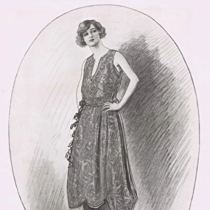 Art deco fashion sketch for an evening frock by Christabel R