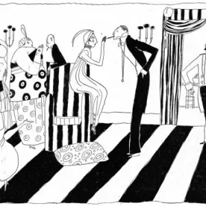 Illustration Art déco de la société intelligente de New York, 1915. Illustration Art déco de la société intelligente de New York, 1915.