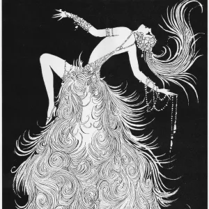 Art deco sketch by Gesmar of showgirl, 1926