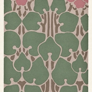 Art nouveau design with leaves and flowers