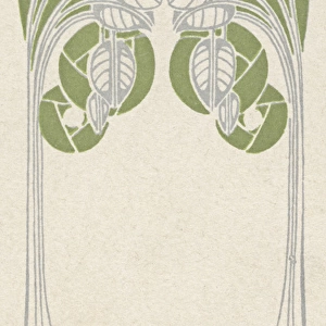 Art nouveau tree and leaf design