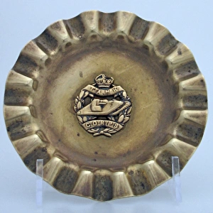 Ashtray with the badge of the Tank Corps in the centre