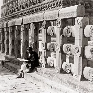 Asoka railings, Mahabodi Temple, Bodhgaya, India, c. 1890 s