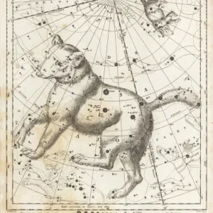 Astronomical chart of the constellations of