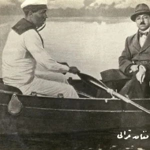 Ataturk and Amanullah Khan in a rowing boat - 1928