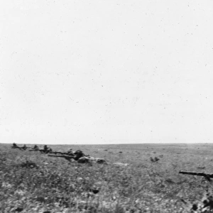 Australian troops in action on the battlefield, WW1