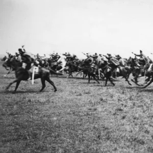 Austrian 7th Uhlans attacking, Galicia, WW1