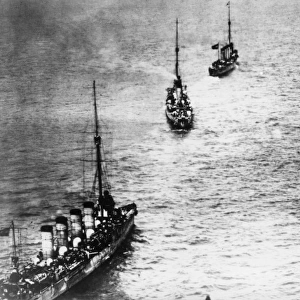 Austrian battleships after Otranto Barrage, Adriatic, WW1