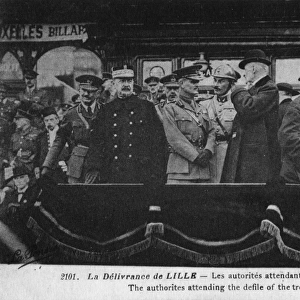 Authorities attending the defile of the troops - Lille