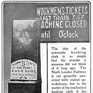 Automatic train ticket machine, 1904