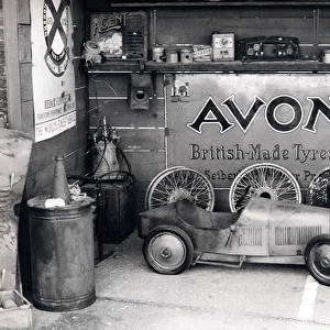 Avon tyre advertisement and motoring items, Goodwood