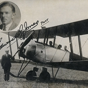 Avro 504K with inset of pilot Edward Jones