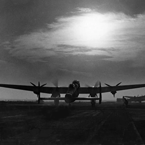 Avro 683 Lancaster I taxying at dusk