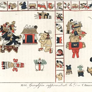 Aztec hieroglyphs depicting the god Cihuacoatl