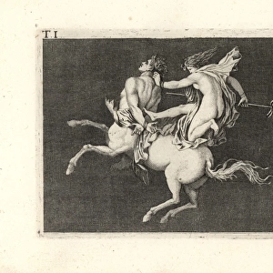 Bacchant subduing a charging centaur
