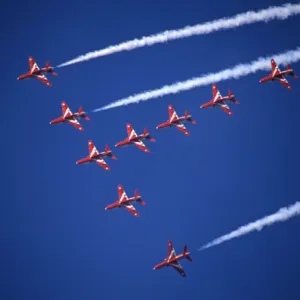 BAe Systems Hawks RAF Red Arrows Spear formation