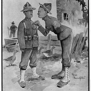 Bairnsfather with the American Army, WW1 cartoon