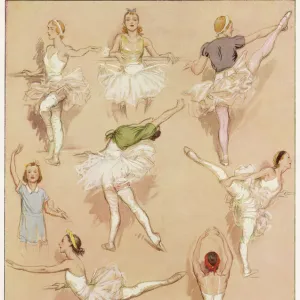 Ballet dancers exercising