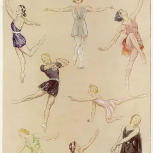 Ballet dancers exercising