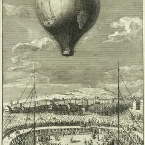 Balloon ascent over Lyons, France Balloon ascent over Lyons, France