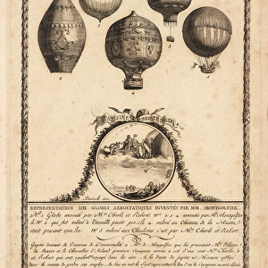 Balloon designs by Charles & Robert and Montgolfier