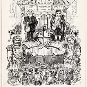 The Bar to Progress! An allegory, founded upon Temple Bar. Satirical cartoon, 1853