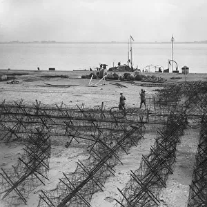 Barbed wire on the Mole, Zeebrugge, Belgium, WW1