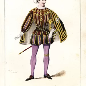 Baritone singer Bussine as Jacques I in Gibby