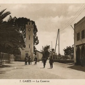 Barracks and clock tower, Gabes, Tunisia, North Africa