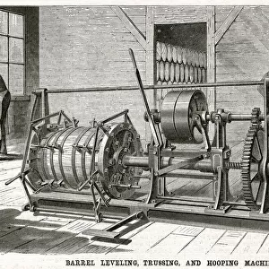 Barrel leveling, trussing and hooping machine 1875