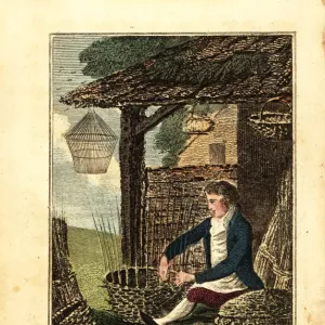 The Basket Maker, 1841 Print. Art Prints, Posters & Puzzles from