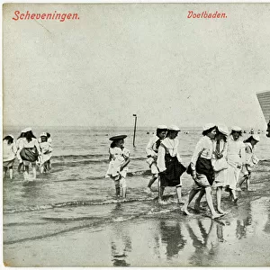 Bathers and Bathing Machines at Scheveningen, The Hague