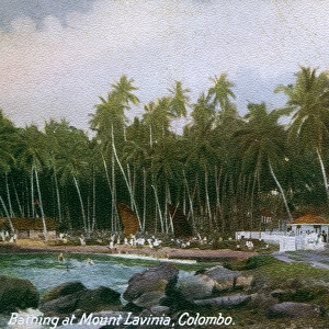 Bathing at Mount Lavinia, Ceylon (Sri Lanka)