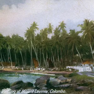 Bathing at Mount Lavinia, Ceylon (Sri Lanka)