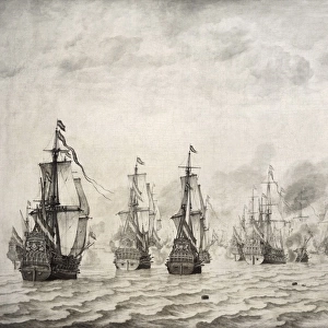 The Battle of Dunkirk, 1659, by Willem van de Velde I1611-16