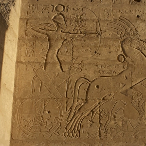 Battle of Kadesh (1274 B. C. ). Ramses II in his chariot. Rame