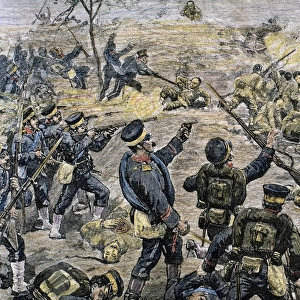 Battle of Ping-Yang, 1894. Engraving