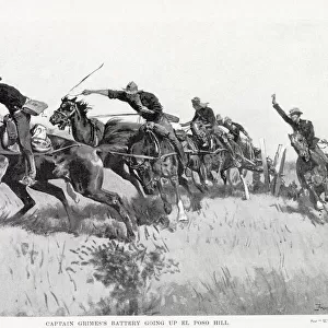 Battle of San Juan. Captain Grimes Battery going up El Poso Hill. Date: 1898