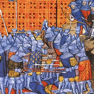 Battle of Tours or Battle of Poitiers. Octuber 732. Miniatur