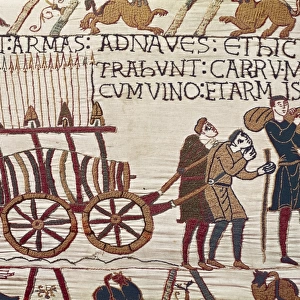 Bayeux Tapestry. 1066-1077. Transport of weapons