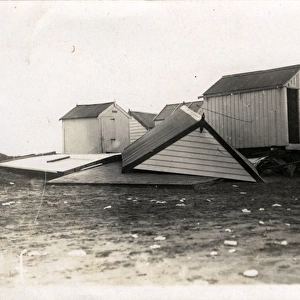 Beach Hut Gale Damage, Thought to be Lossiemouth, Morayshire