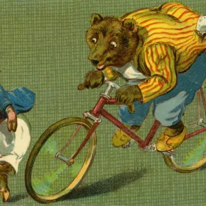 Bear on a bicycle by g h Thompson