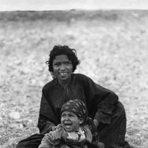 Bedouin woman and child, Holy Land