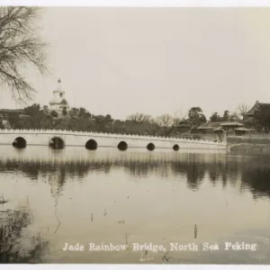 Beihai Park, Rainbow Bridge and White Dagoba, Beijing, China