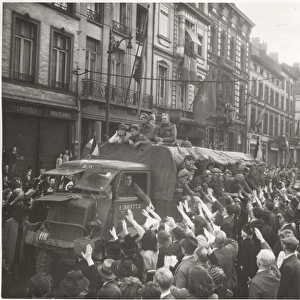 Belgian Brigade enter Brussels, WW2