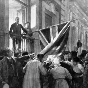 Belgian people kissing the Union Jack